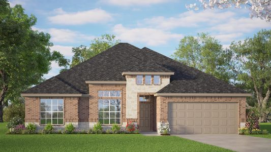 Elevation A with Stone | Concept 2040 at Belle Meadows in Cleburne, TX by Landsea Homes