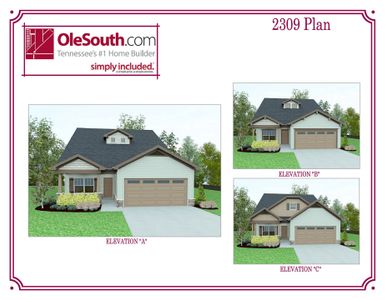 New construction Single-Family house 501 Silverhill Dr, Murfreesboro, TN 37129 plan 2309 Elevation ABC - image