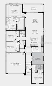 Structural options added: Gourmet kitchen, shower at bath 3, study, and outdoor kitchen rough-in.