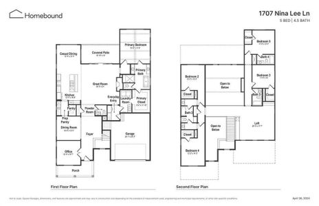 Floor plan for 1707 Nina Lee Lane.