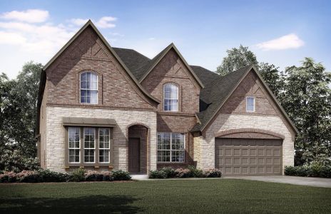 Elevation D with Stone | Concept 3218 at Mockingbird Hills in Joshua, TX by Landsea Homes