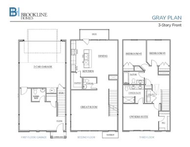 The Gray 3-Story Front Plan