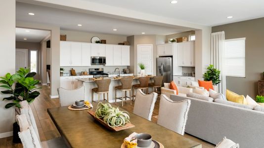 Dining space overlooking the kitchen