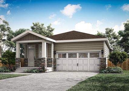 The Crest is a beautiful single story home with siding.