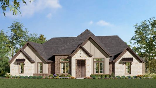 Elevation B with Stone | Concept 2586 at Hidden Creek Estates in Van Alstyne, TX by Landsea Homes