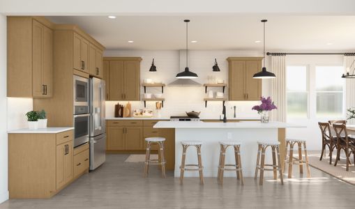 Kitchen with pendant lights