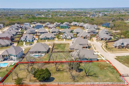 Birds eye view of property with a residential view