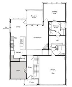 Structural options added include:shower in lieu of tub/shower combination in secondary bathroom, study in lieu of dining room, and gas drop for future outdoor grill.