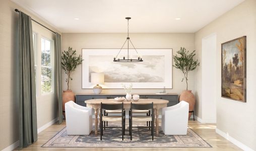 Formal dining room off foyer