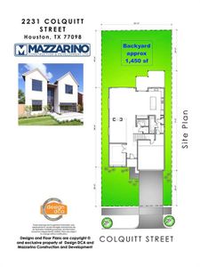 * ELEVATOR CAPABLE * Please be aware that these plans are the property of the architect/builder designer that designed them not DUX Realty, Mazzarino Construction or 2231 COLQUITT LLC and are protected from reproduction and sharing under copyright law. These drawing are for general information only. Measurements, square footages and features are for illustrative marketing purposes. All information should be independently verified. Plans are subject to change without notification.