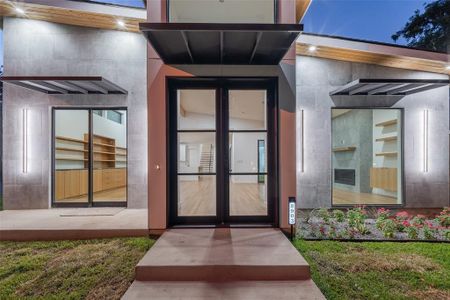 Property entrance with french doors