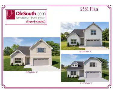 New construction Single-Family house Oliver Robinson Dr, Murfreesboro, TN 37129 plan 2581 Elevation JKL - image