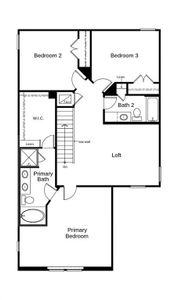 This floor plan features 3 bedrooms, 2 full baths, 1 half bath and over 1,800 square feet of living space.