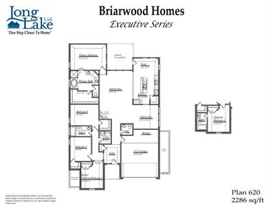 Plan 620 features 3 bedrooms, 2 full baths, 1 half bath and over 2,200 square feet of living space