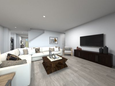 Great room of the Zander floorplan.