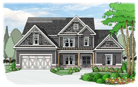 New construction Single-Family house 1528 Willowbend Pl, Monroe, GA 30655 plan (GA)Kirkland A.2 3 Front Entry - image