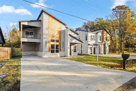 Modern home with a front yard