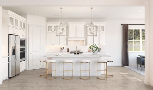 Beautiful upper glass cabinets & quartz countertops