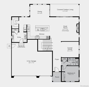 Structural options added include: first floor guest suite, 8' x 12' sliding glass door to outdoor living, fireplace, shower and freestanding tub in primary suite.