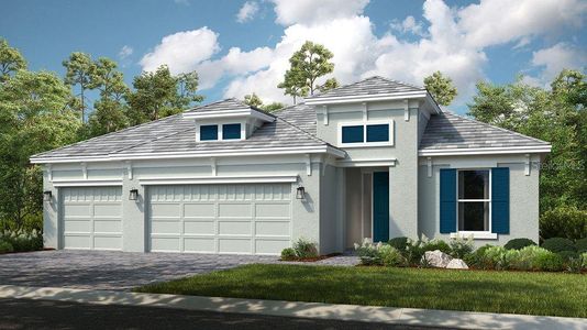 New construction Single-Family house 29668 Imperati Blvd, Wesley Chapel, FL 33543 plan Lazio 3 car - image