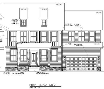 Elevation 2 rendering, includes the bonus room over garage)