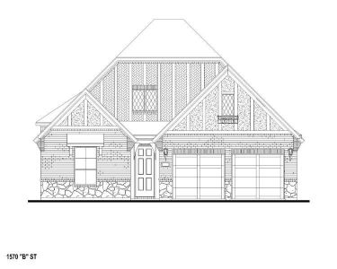 Plan 1570 Elevation B w/ Stone