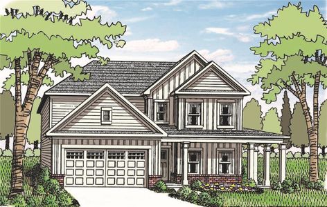 New construction Single-Family house 1440 Cherry Bark Ct, Loganville, GA 30052 plan (GA)Hunter B 2 Front Entry - image