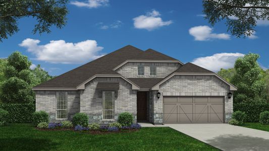 Plan 1681 Elevation B with Stone by American Legend Homes