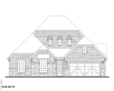 Plan 1623 Elevation B w/ Stone