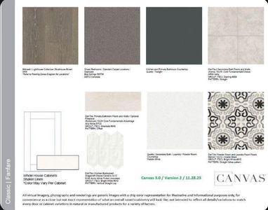 Design Selections.  Home is under construction and selections are subject to change.