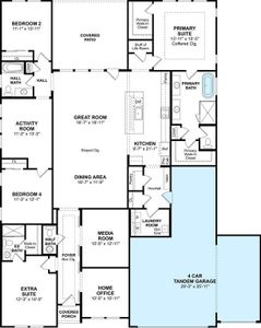 The Geneva floor plan by K. Hovnanian Homes. 1st Floor Shown. *Prices, plans, dimensions, features, specifications, materials, and availability of homes or communities are subject to change without notice or obligation.