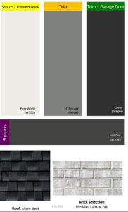 Exterior Color Selections. Home is currently under construction, selections subject to change