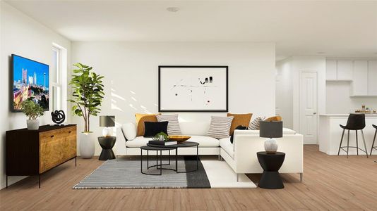 Living room featuring light hardwood / wood-style floors