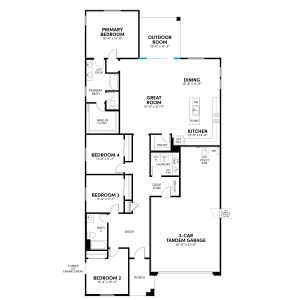 Floor 1: Sliding Glass Door at Outdoor Room Option