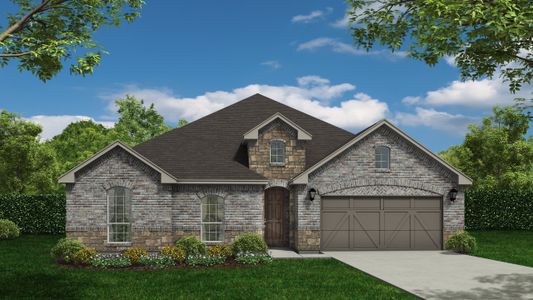 Plan 1683 Elevation A with Stone by American Legend Homes