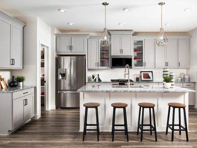 The large kitchen island makes entertaining easy.