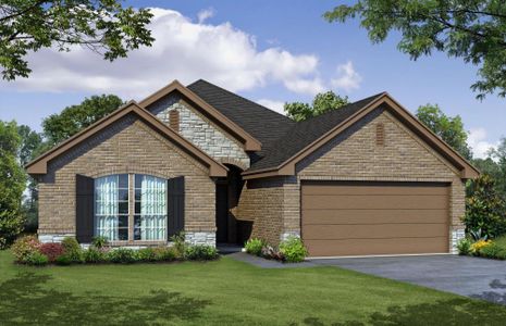 Elevation B with Stone | Concept 1730 at Chisholm Hills in Cleburne, TX by Landsea Homes