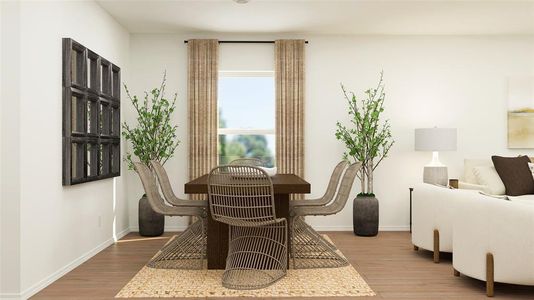 Living area with hardwood / wood-style floors