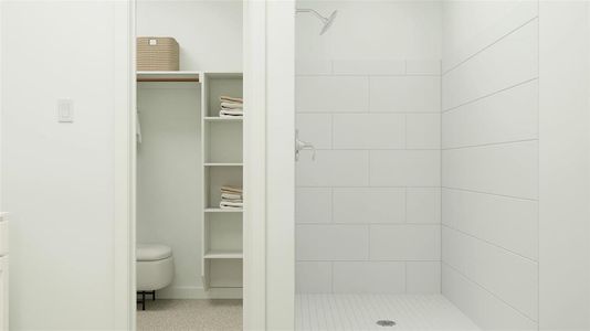 Bathroom with tiled shower