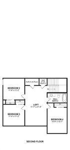 The Tigris II floor plan by K. Hovnanian Homes. 2nd Floor shown. *Prices, plans, dimensions, features, specifications, materials, and availability of homes or communities are subject to change without notice or obligation.