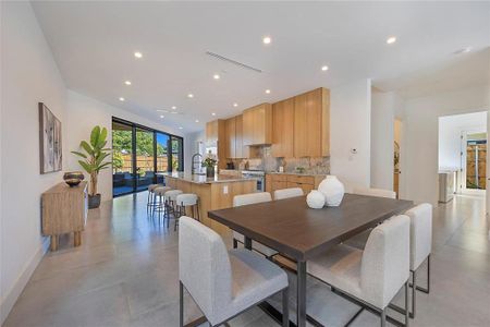 Dining area with sink