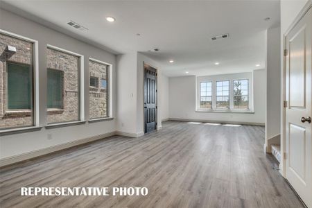 Your new light filled dining room is the perfect place for wonderful dinner parties or cozy family meals.  REPRESENTATIVE PHOTO