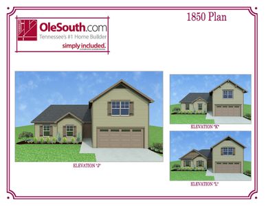 New construction Single-Family house Murfreesboro, TN 37128 plan 1850 Elevation JKL - image