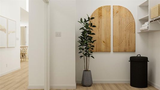 Hall featuring light hardwood / wood-style floors