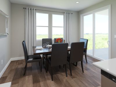 Enjoy family dinners around the dining table.