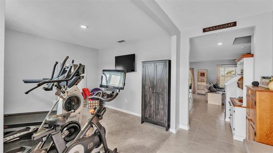 Entryway looking from front door into flex room