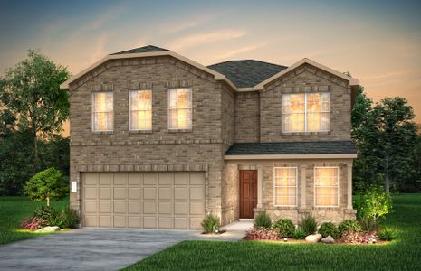 The Enloe, a one-story home with 2-car garage, shown with Home Exterior LS202