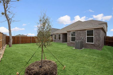 Back of property with a mature tree for shade