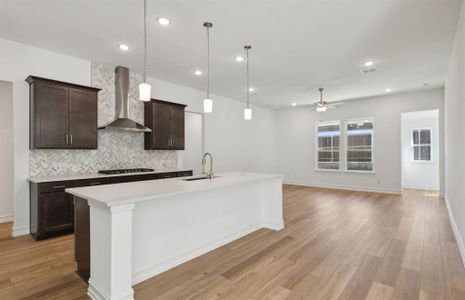 Bright kitchen with oversized island *real home pictured