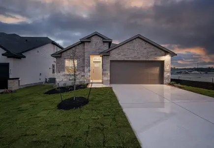 New construction Single-Family house 13812 Scarlett Song Dr, Elgin, TX 78621 Gunther- photo 0